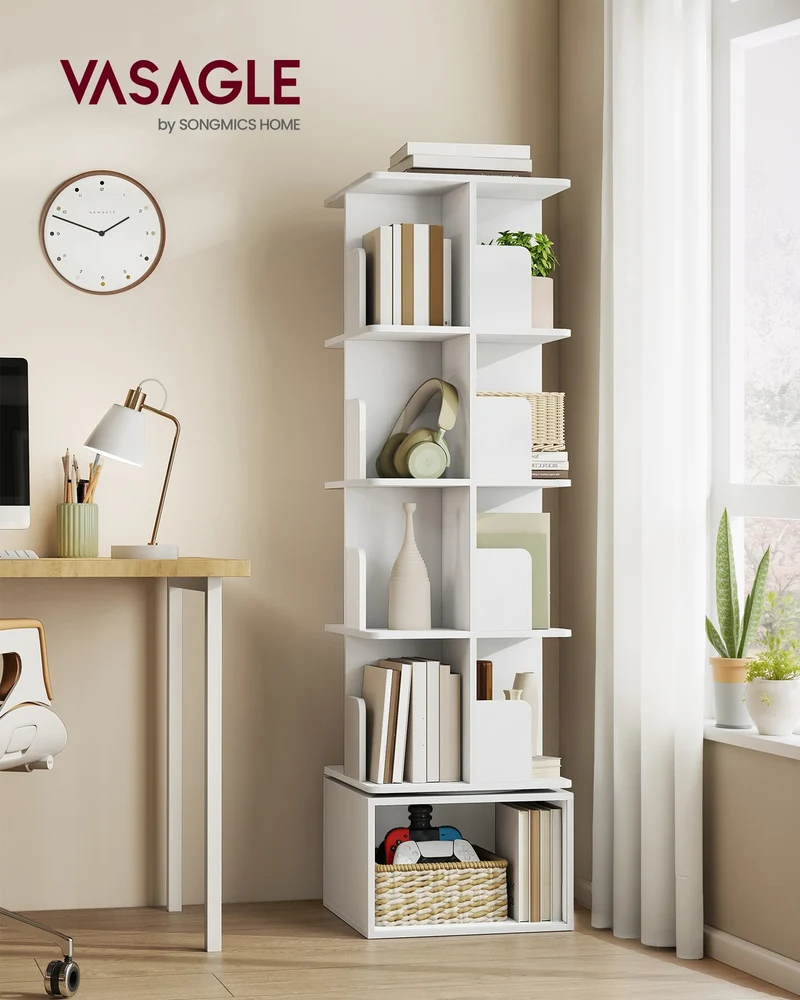 Drehbares Bücherregal - Custos Kollektion - 5 Ebenen - Offene Fächer