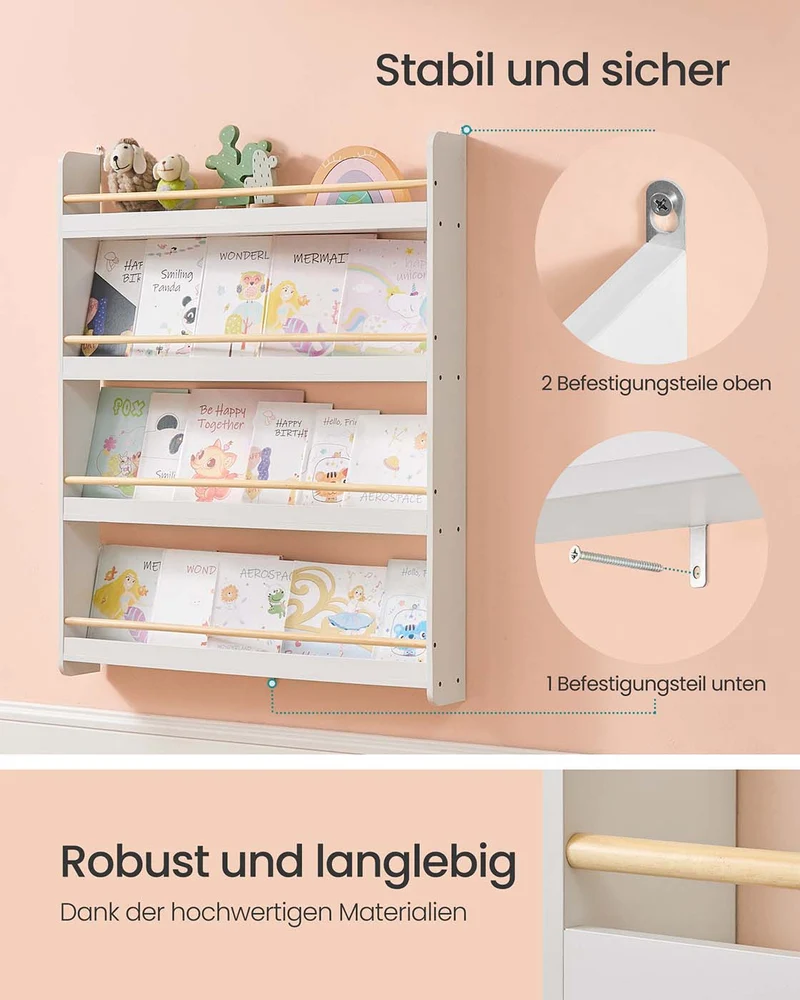 Kinder Bücherregal - 4 Ebenen - Für Kinderzimmer Und Spielzimmer