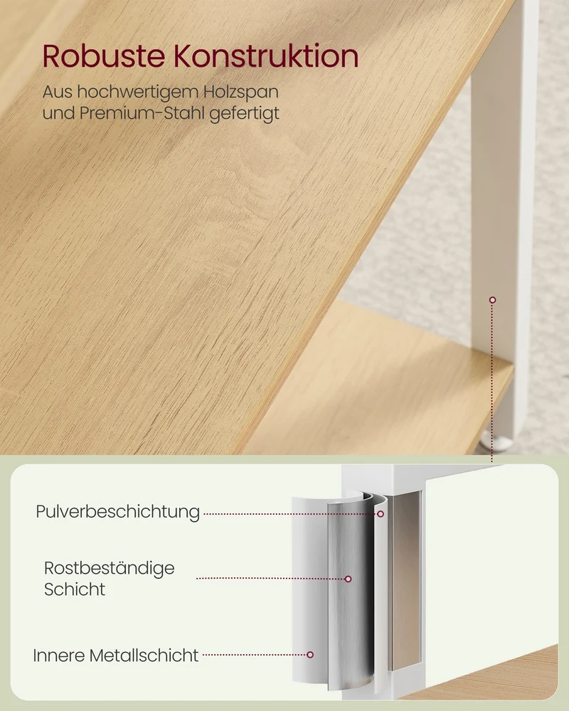 Bücherregal - 14 Ebenen - Mit Metallgestell - Goldeiche Und Mattweiß