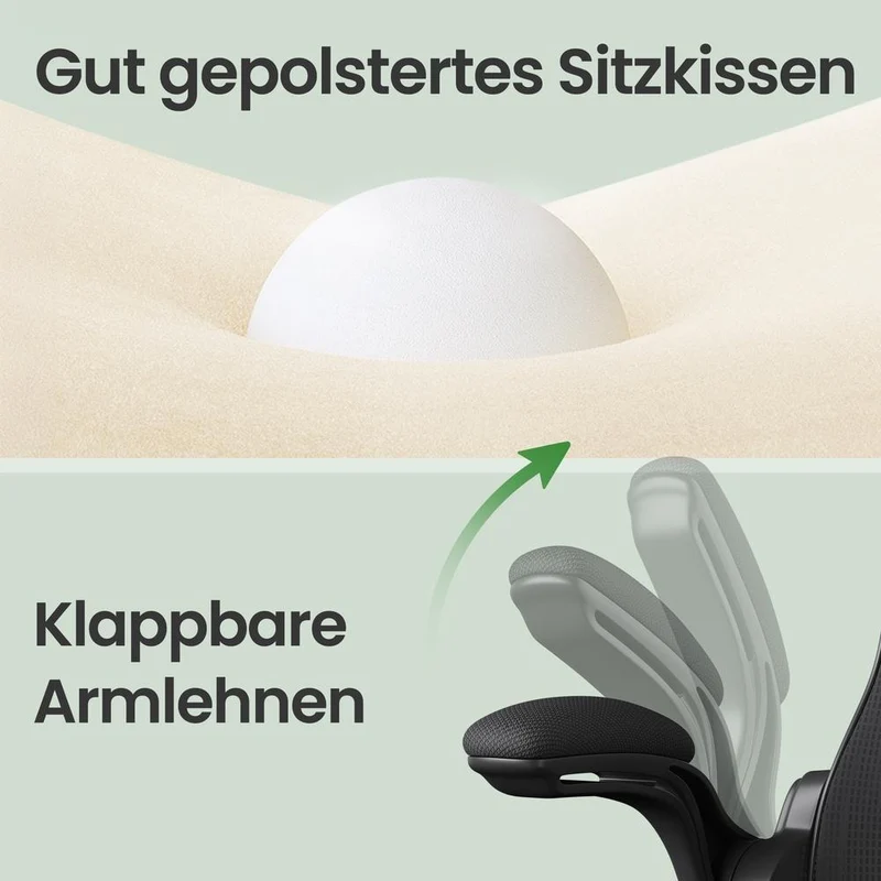 Bürostuhl - Mesh Atmungsaktive Rückenlehne - Mit Wippfunktion - Ergonomisch