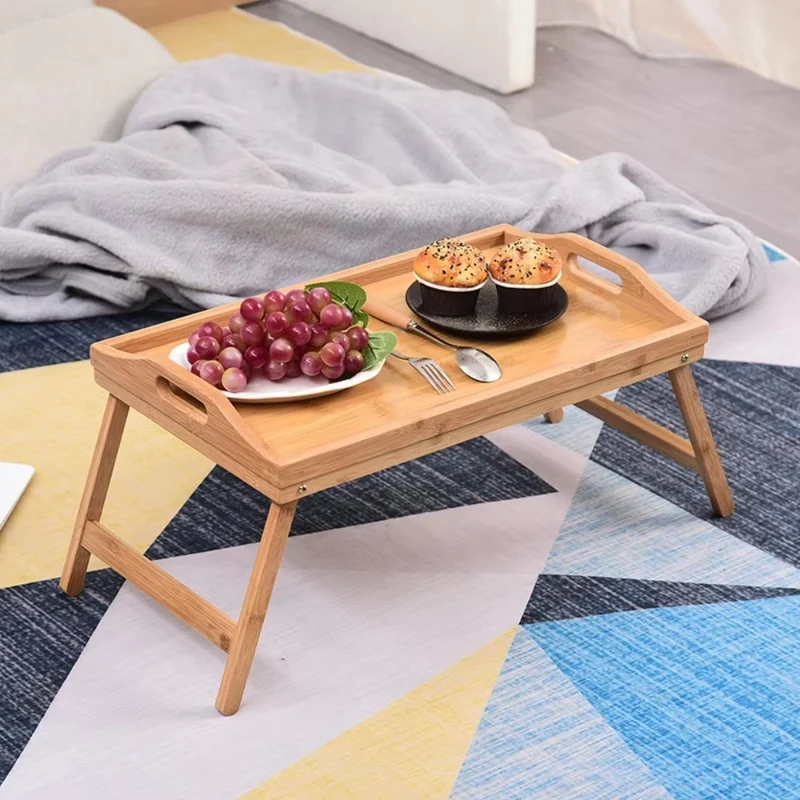 Frühstücks-Snack-Tablett Holzbetttabletts™ | Mobiler Komfort für Zuhause