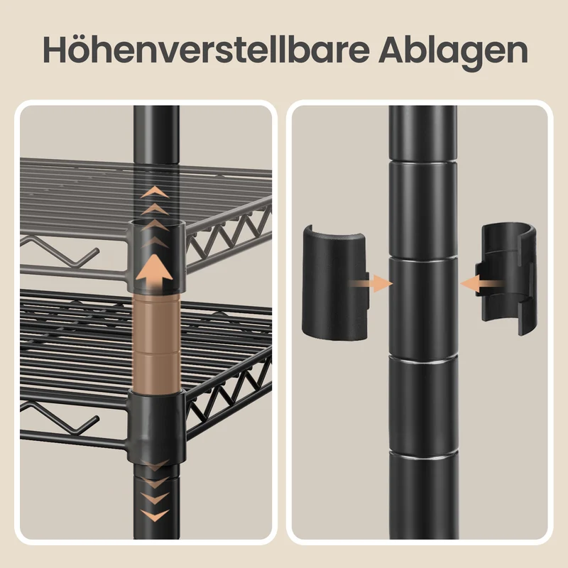Metall-Regalschrank - Mit Verstellbaren Böden - Für Küche Und Lagerraum