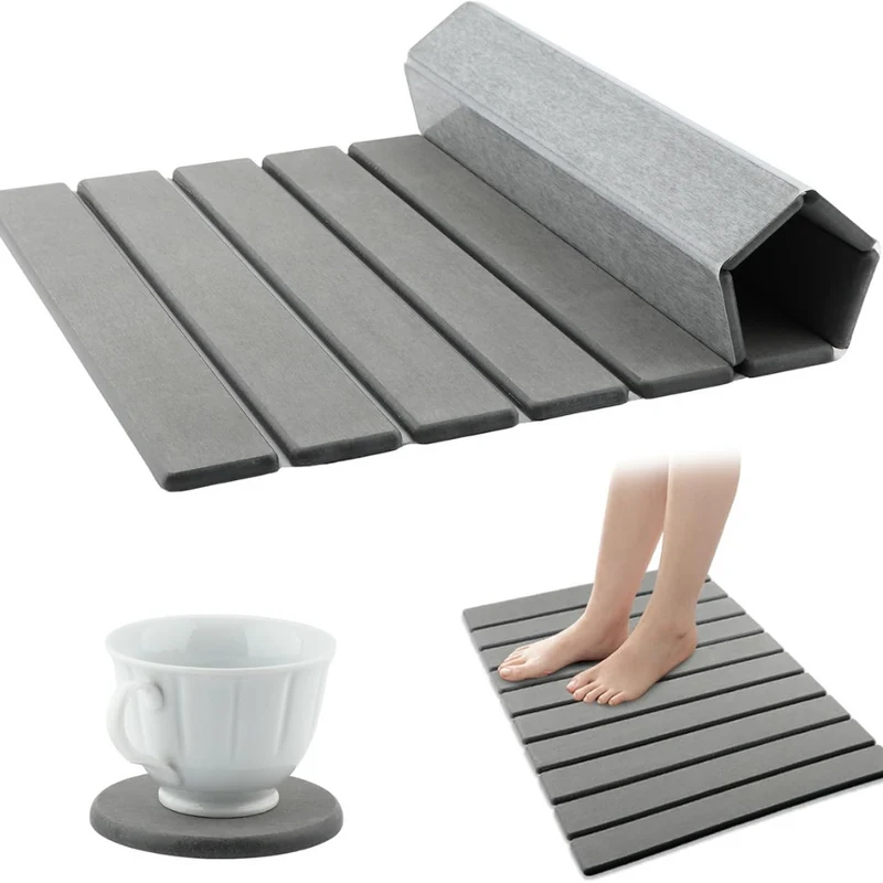 Faltbare Badematte aus Kieselgur ™ | Wohlfühl-Matte für Ihr Bad
