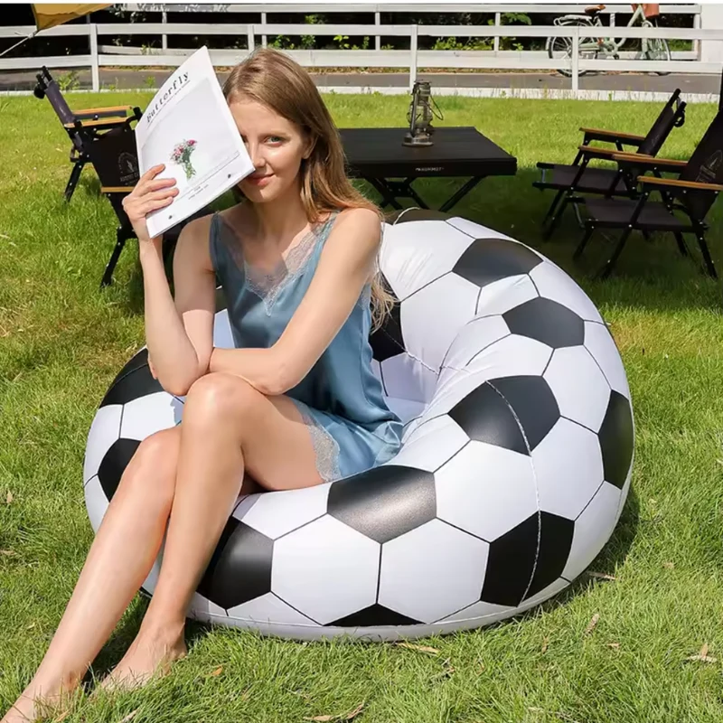 Fußballstuhl für die Erholung zu Hause™ | Aufblasbarer Fußball-Sessel mit Herz Ask ChatGPT