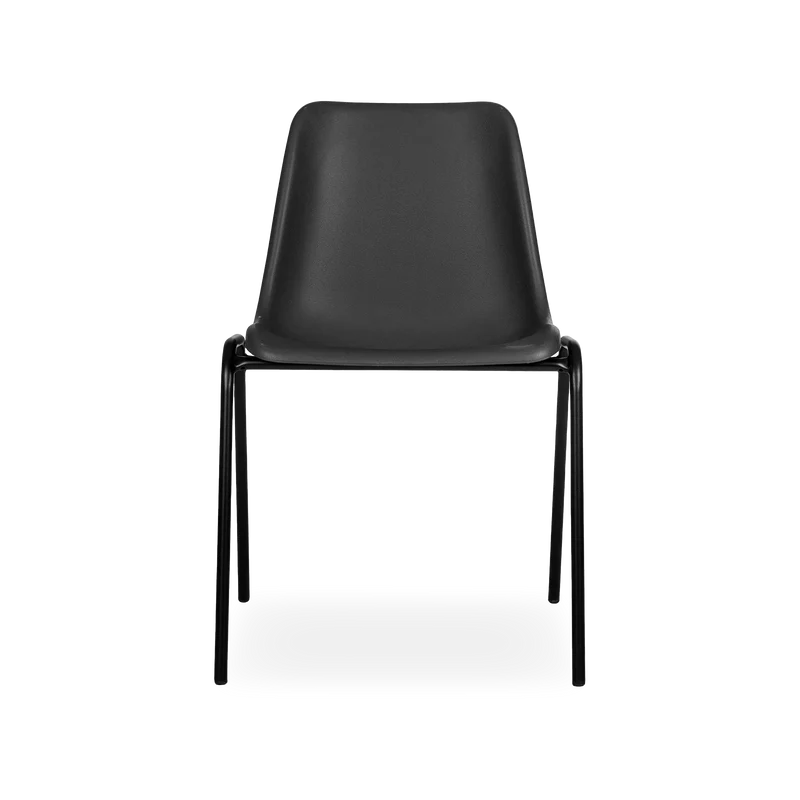 Stapelbarer Kunststoff Schalenstuhl "Basic" in Schwarz