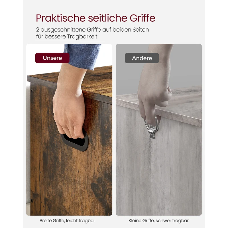 Aufbewahrungsbank mit Deckel – Schuhbank – Sitzbank mit hoher Tragkraft – Für Flur, Schlafzimmer oder Wohnzimmer