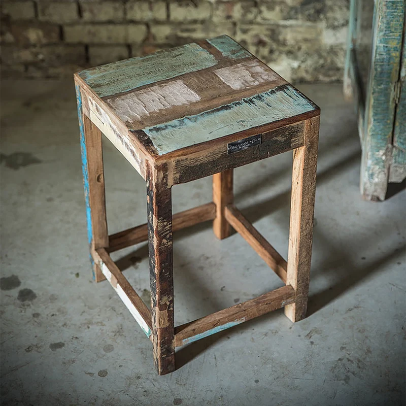 Vintage Charme Scrapwood-Hocker