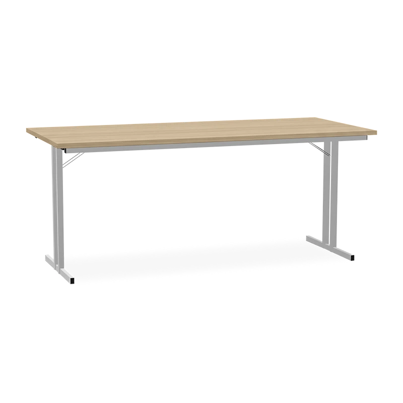 Klapptisch mit T-Fuß – Gestell in Weißaluminium