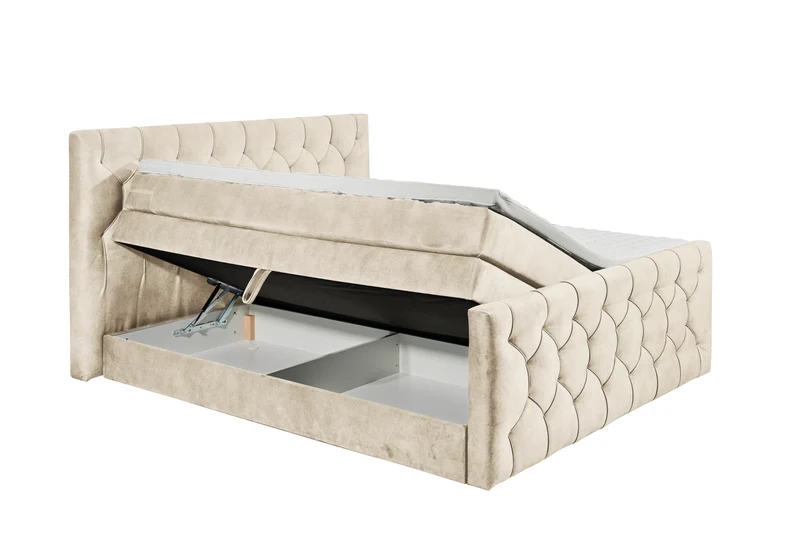 Boxspringbett Bett Kastenbett 180x200cm +Bettkasten + Topper