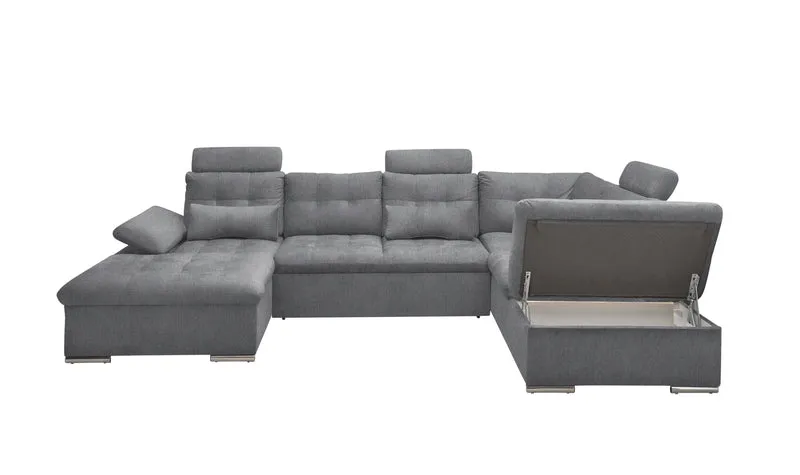 Wohnlandschaft Sofa Couch + Bettfunktion + Stauraum