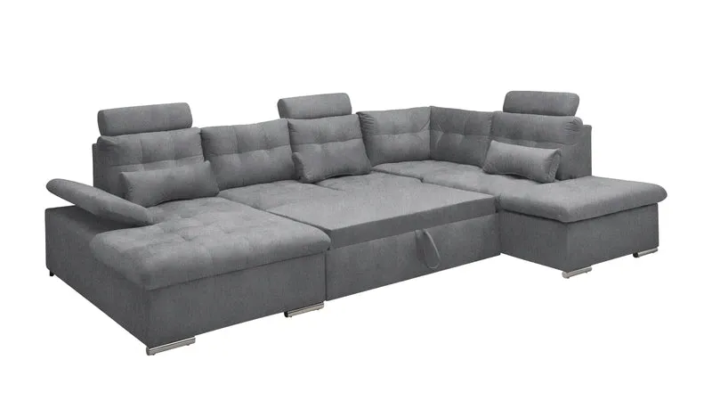 Wohnlandschaft Sofa Couch + Bettfunktion + Stauraum