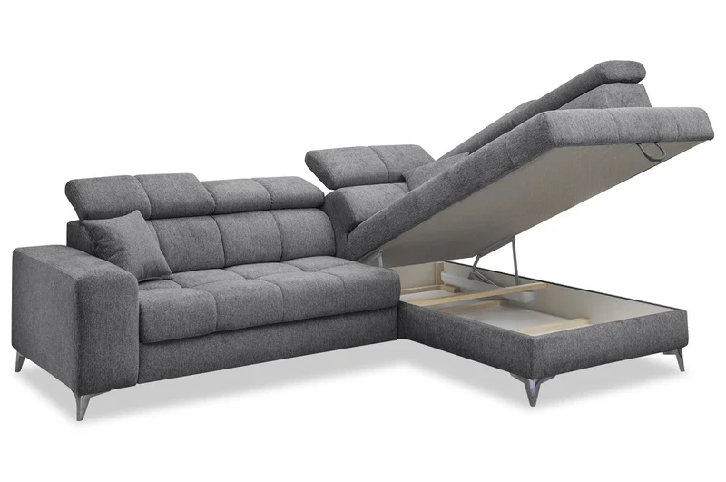 Sofa Couch + Elektrische Sitztiefe + Stauraum + Kopfteile verstellbar