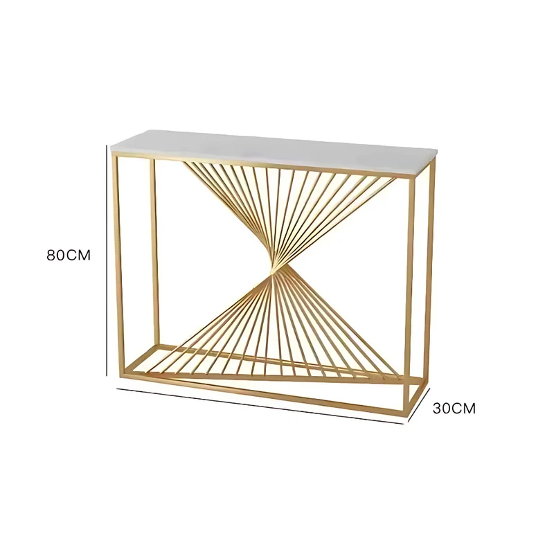 Nordischer Verandatisch aus Goldmarmor™ | Eleganter Flurtisch mit Luxusflair