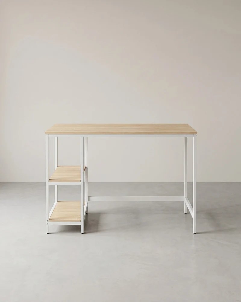 Schreibtisch - Computertisch - Schreibtisch mit 2 Ablageflächen rechts oder links - Industriedesign