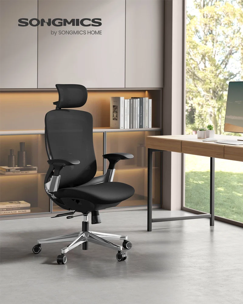 Ergonomischer Bürostuhl Ergo Elite 2.0 – stufenlos verstellbar – 6-teilige TPR-Lendenwirbelstütze – Tragkraft bis 150 kg