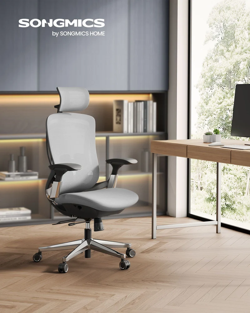 Ergonomischer Bürostuhl Ergo Elite 2.0 – stufenlos verstellbar – 6-teilige TPR-Lendenwirbelstütze – Tragkraft bis 150 kg