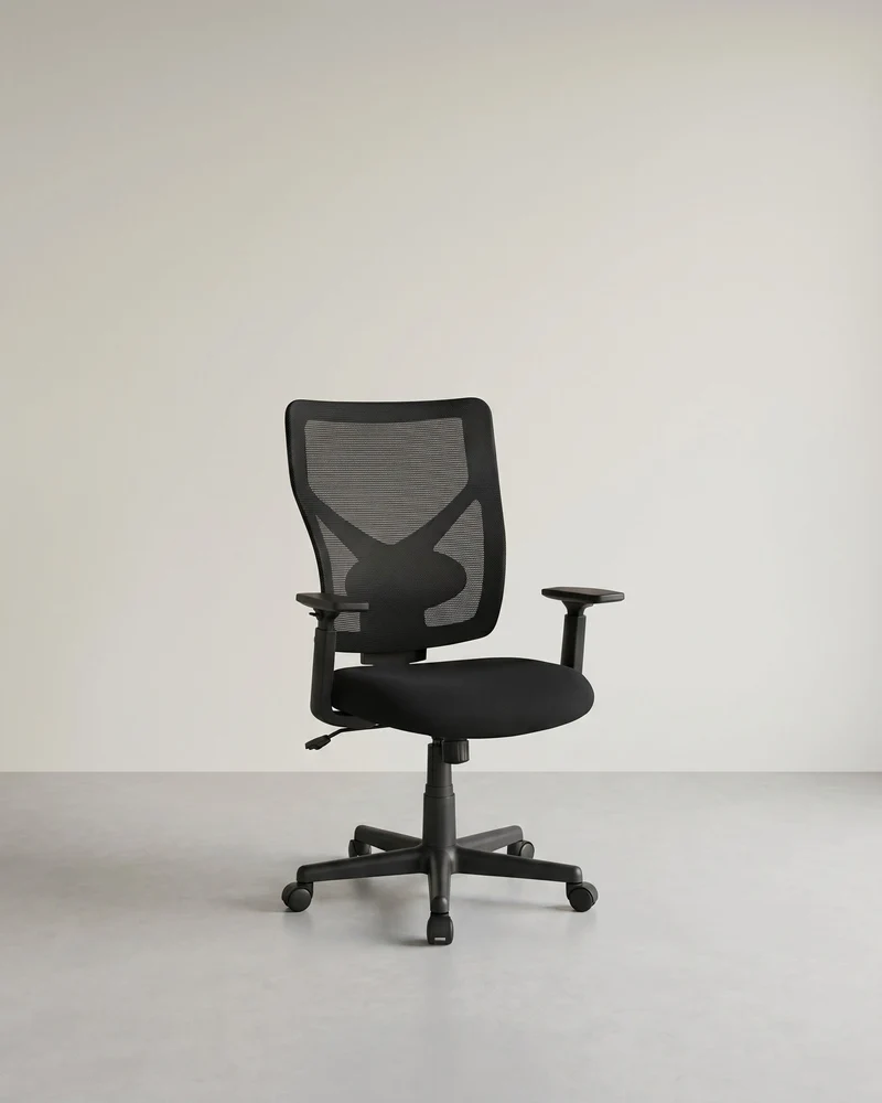 Bürostuhl - Ergonomischer Bürostuhl mit Wippmechanismus - Verstellbare Armlehnen - Netzgewebe
