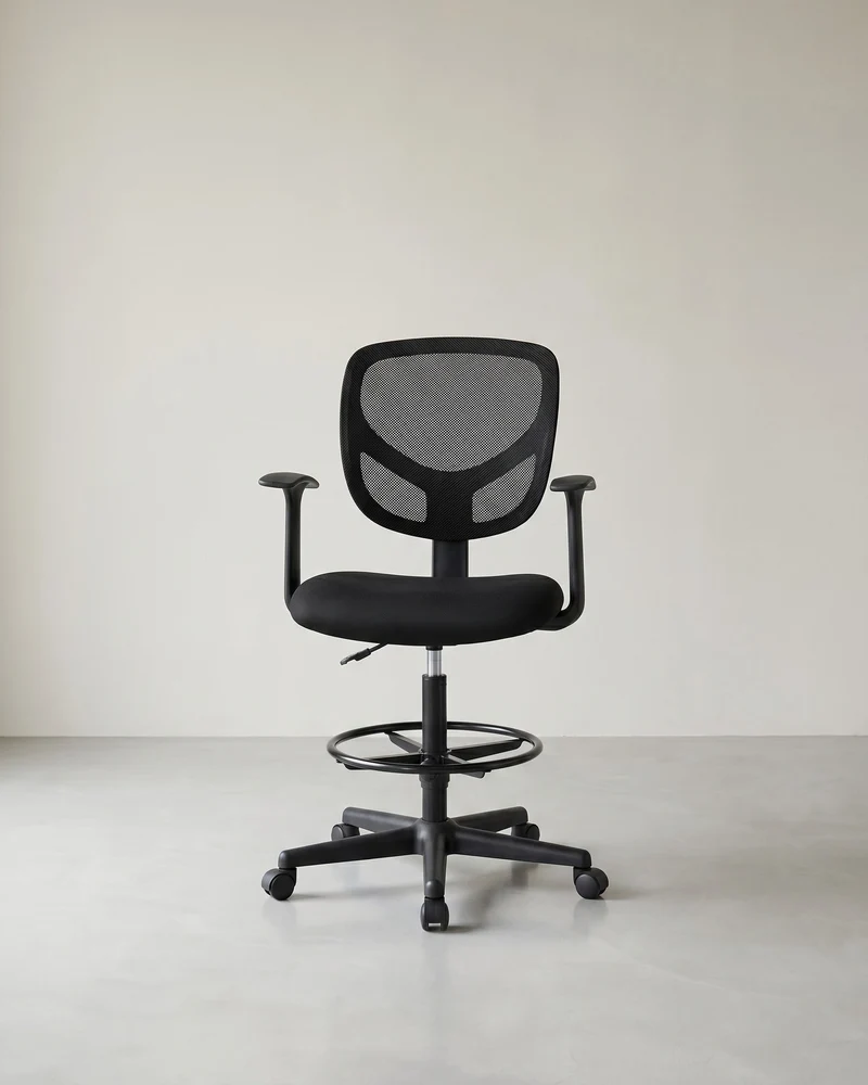 Ergonomischer Hocker - Bürostuhl - Friseurstuhl - Höhenverstellbare Fußstütze - 360° drehbar