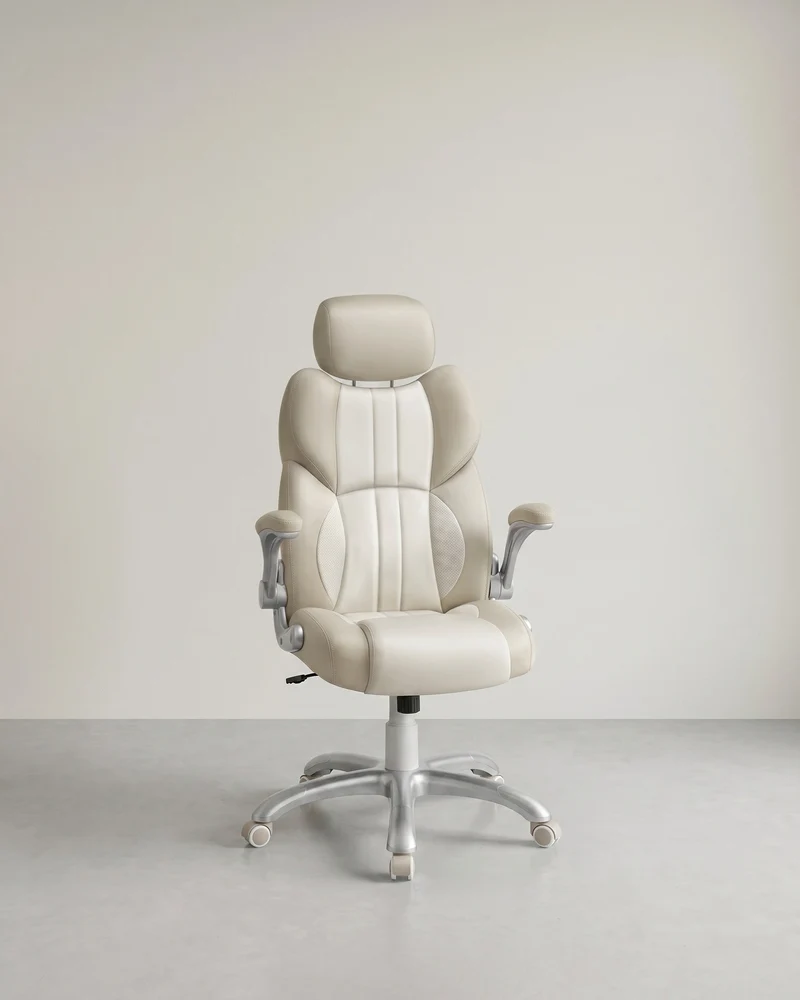 Ergonomischer Regiestuhl - Bürostuhl Leder - Belastbar bis 150 kg