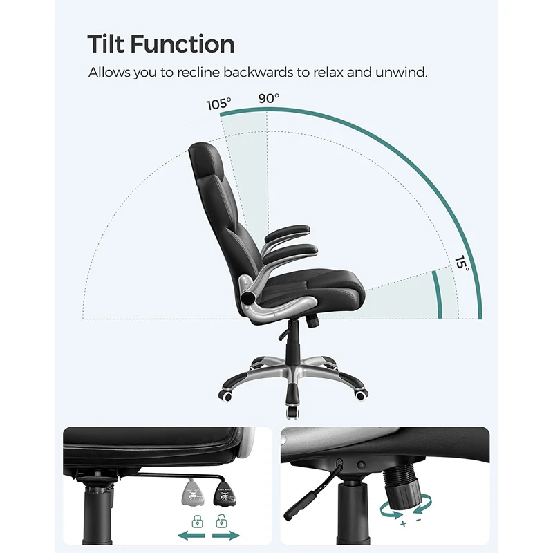 Ergonomischer Regiestuhl - Bürostuhl Leder - Belastbar bis 150 kg