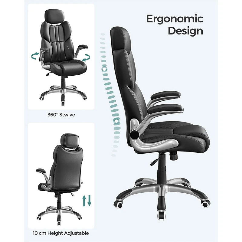 Ergonomischer Regiestuhl - Bürostuhl Leder - Belastbar bis 150 kg