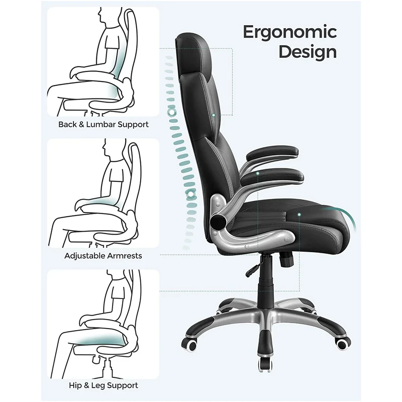 Ergonomischer Regiestuhl - Bürostuhl Leder - Belastbar bis 150 kg