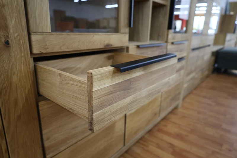 Highboard + Soft-Close + Front Massiv Holz Eiche +Stauraum groß