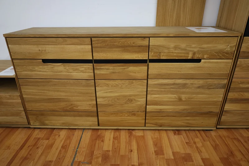 Tv-Kommode + Soft-Close + Front Massivholz Eiche +Stauraum groß
