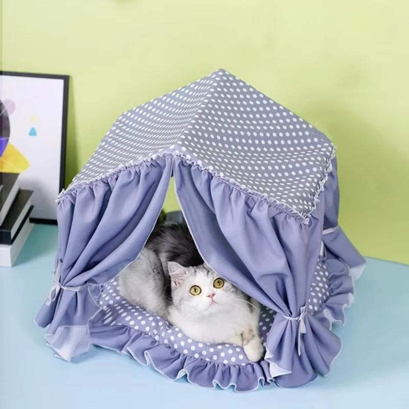 Süßes Katzenbett-Zelthaus™ | Kuscheliges Teepee-Katzenbett Zuhause