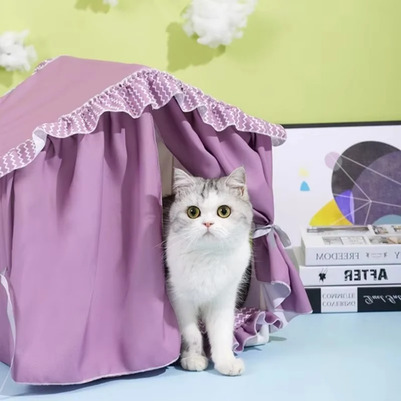 Süßes Katzenbett-Zelthaus™ | Kuscheliges Teepee-Katzenbett Zuhause