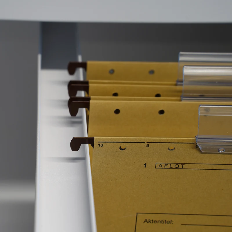 Stahl-Hängeregisterschrank (2 Schübe) – Einbahnig in Lichtgrau