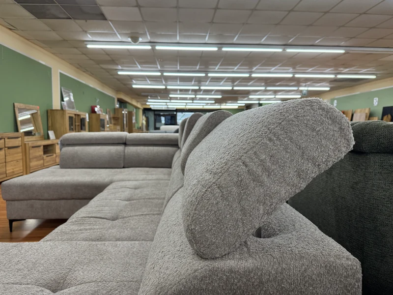 Wohnlandschaft Sofa Couch +Bettfunktion +Stauraum +Kopftteilverstellung