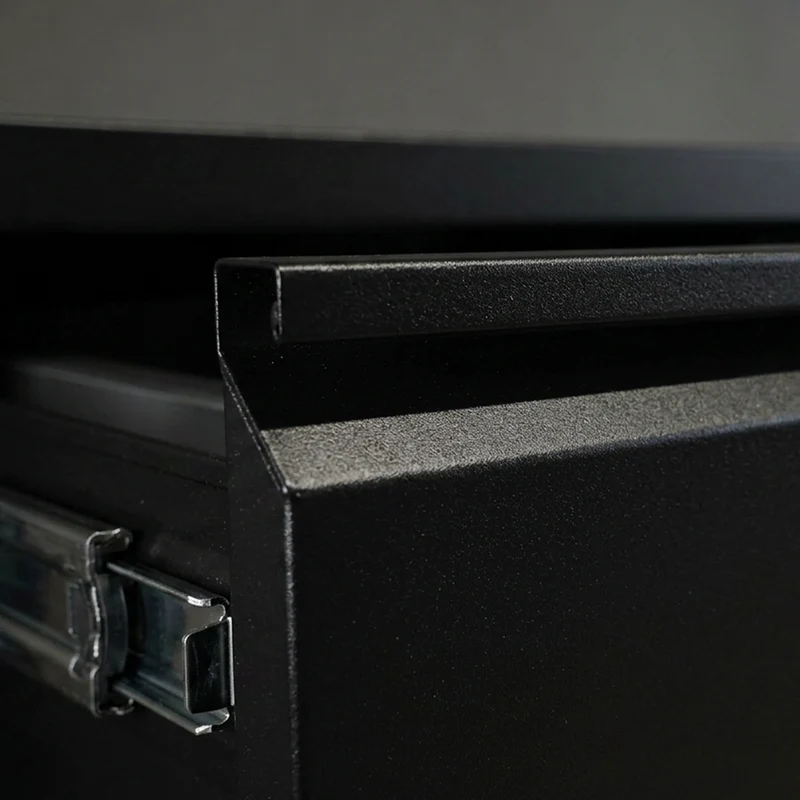 Stahl-Hängeregisterschrank (2 Schübe) – Einbahnig in Tiefschwarz