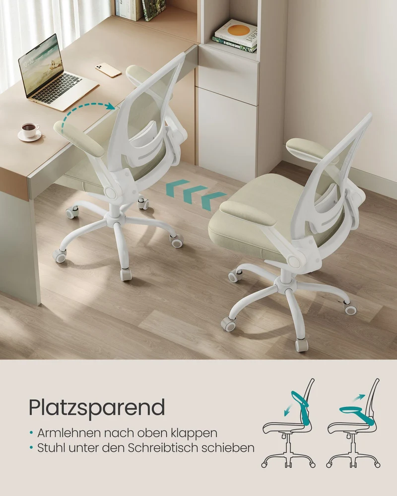 Bürostuhl mit verstellbaren Armlehnen – Ergonomisches Design – Netzrückenlehne