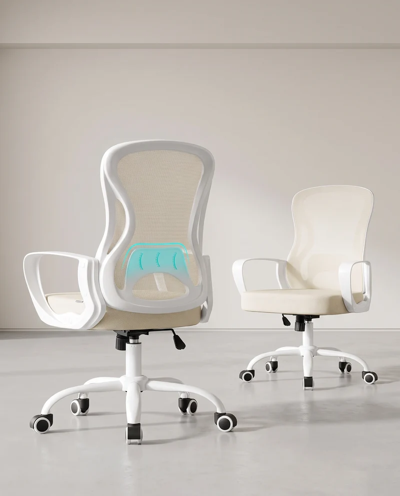 Ergonomischer Bürostuhl – Höhenverstellbar – Klappbare Armlehnen – Atmungsaktives Netzgewebe