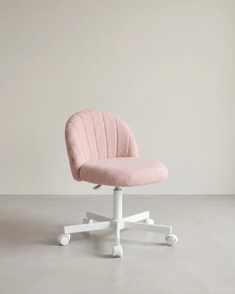 Drehstuhl – Kompaktes Design – Fleecebezug – Höhenverstellbar – 360°-Rollen – Ergonomische Rückenlehne