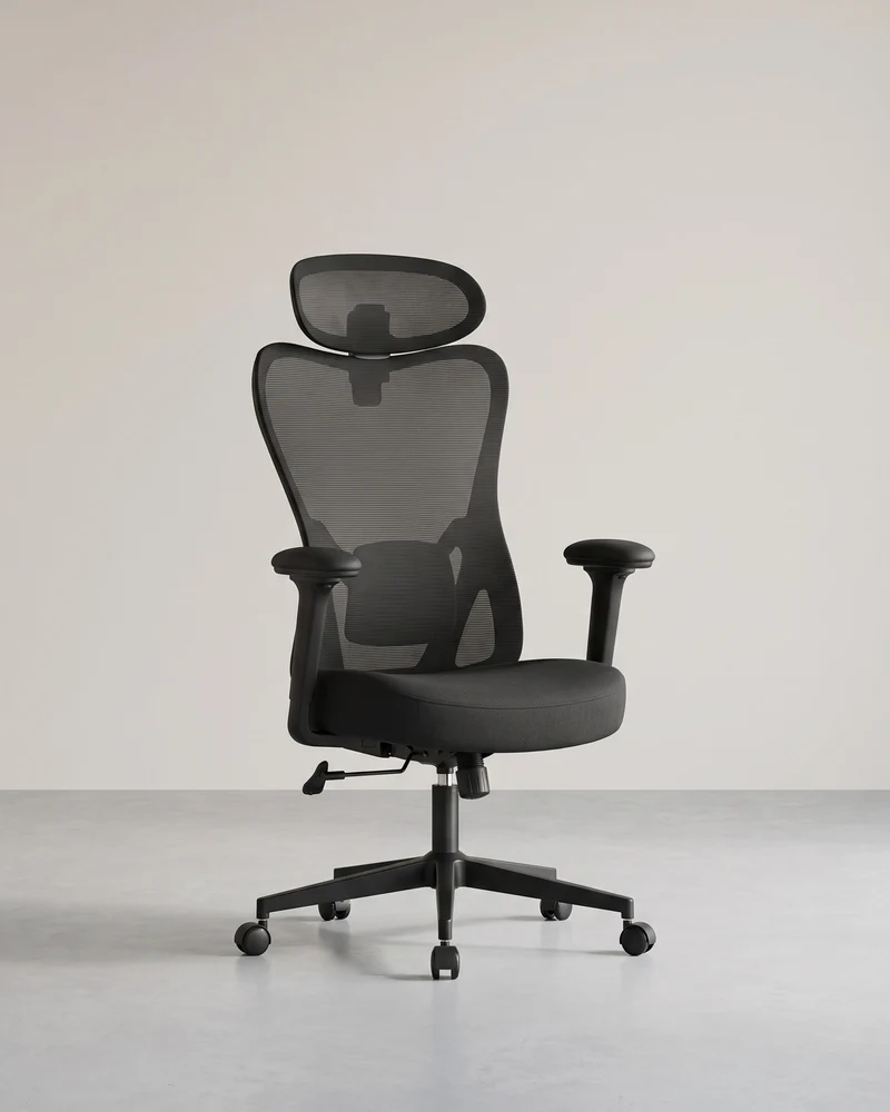 Ergonomischer Bürostuhl – Verstellbare Lendenwirbelstütze – Atmungsaktives Netzgewebe – Neigungsfunktion – Belastbarkeit 150 kg