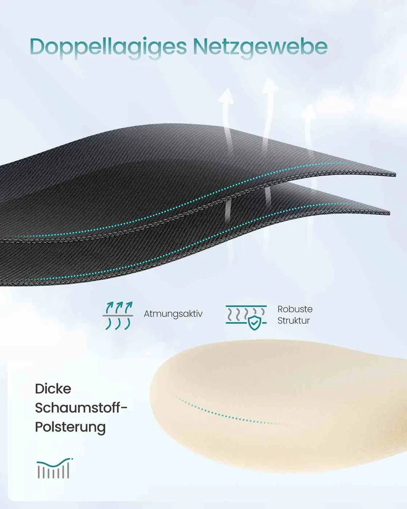 Ergonomischer Bürostuhl – Verstellbare Lendenwirbelstütze – Atmungsaktives Netzgewebe – Neigungsfunktion – Belastbarkeit 150 kg