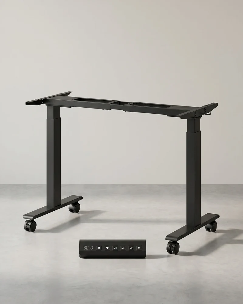 Elektrisch höhenverstellbares Schreibtischgestell – Doppelmotor – Höhenverstellung 69–115 cm – 4 Speicherfunktionen – Belastbarkeit 120 kg