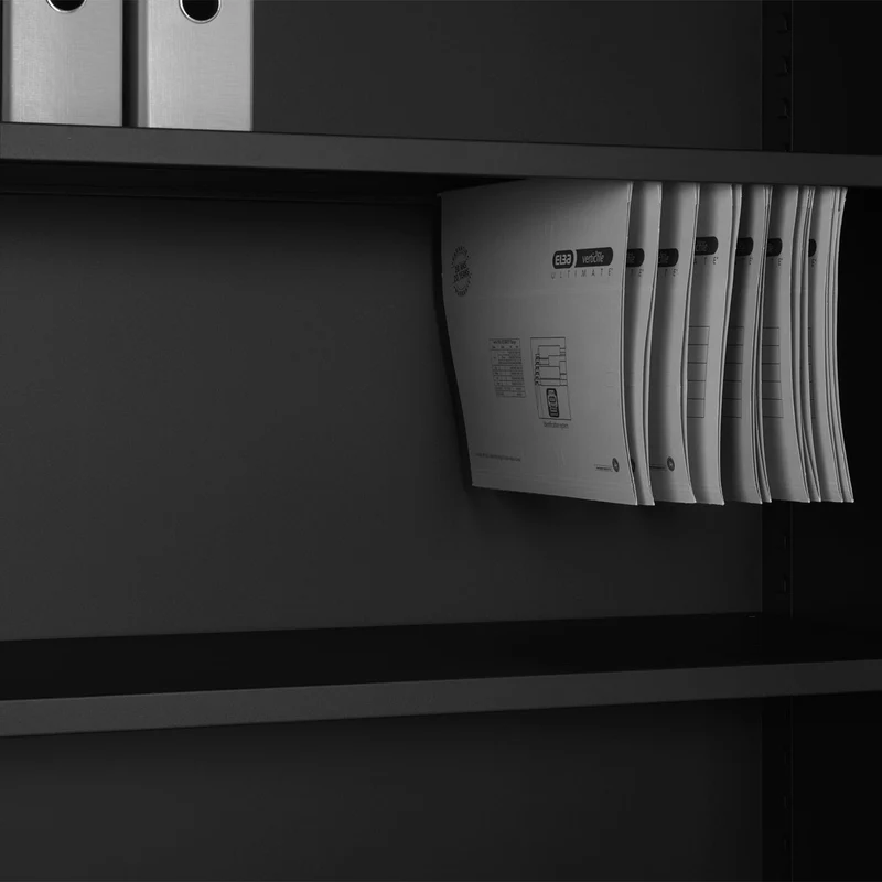 Aktenschrank SET- 2 in 1 – Tiefschwarz / Tiefschwarz