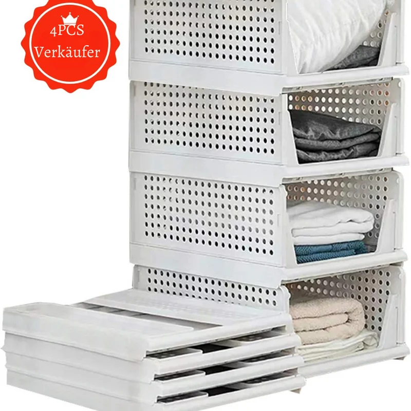 Schubladen-Organizer aus Kunststoff stapelbare Regalkörbe™ | Platzsparende Ordnungsbox mit Stil