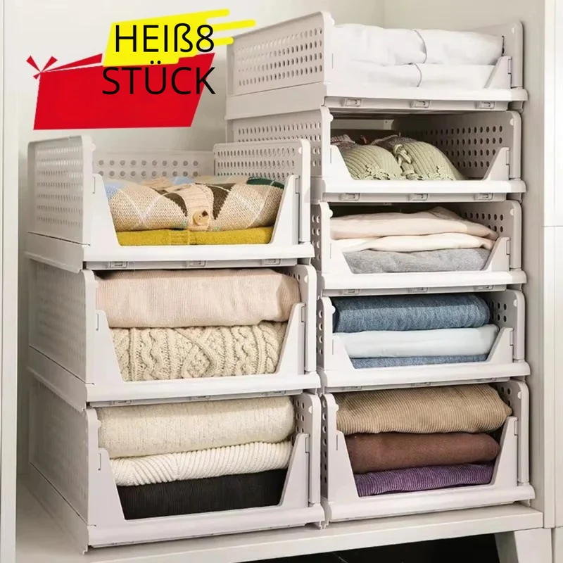 Schubladen-Organizer aus Kunststoff stapelbare Regalkörbe™ | Platzsparende Ordnungsbox mit Stil