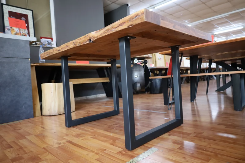 Esstisch Tisch + Massivholz Akazie +Echte Baumkante 220x100cm