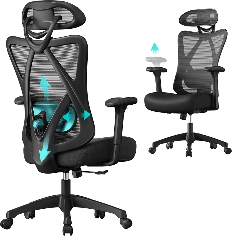 Combi+ Elektrisch höhenverstellbarer Schreibtisch + ergonomischer Bürostuhl – Komplettes Arbeitsplatz-Set – 120 x 60 bis 180 x 80 cm – USB-C-Schnellladegerät