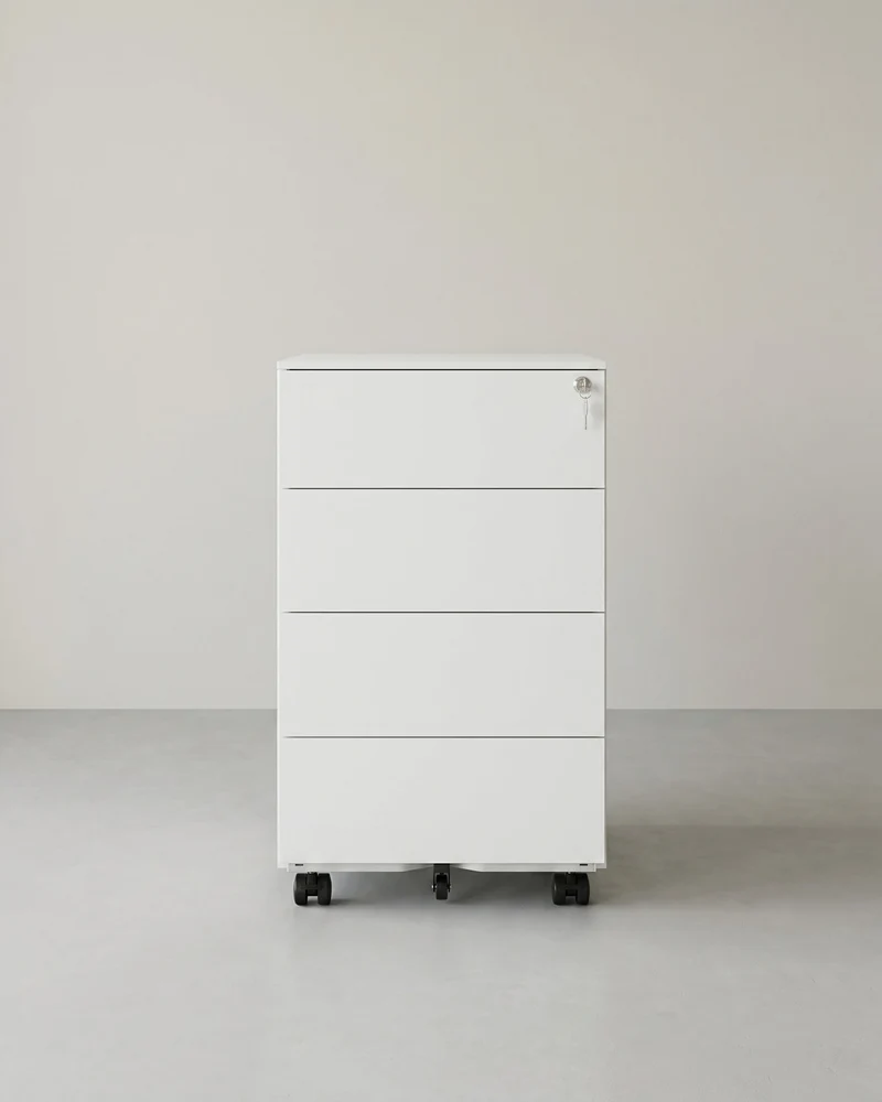 Metallschubladenschrank mit 3 Schubladen – Kompakter Büroschrank auf Rollen – Robustes und sicheres Design
