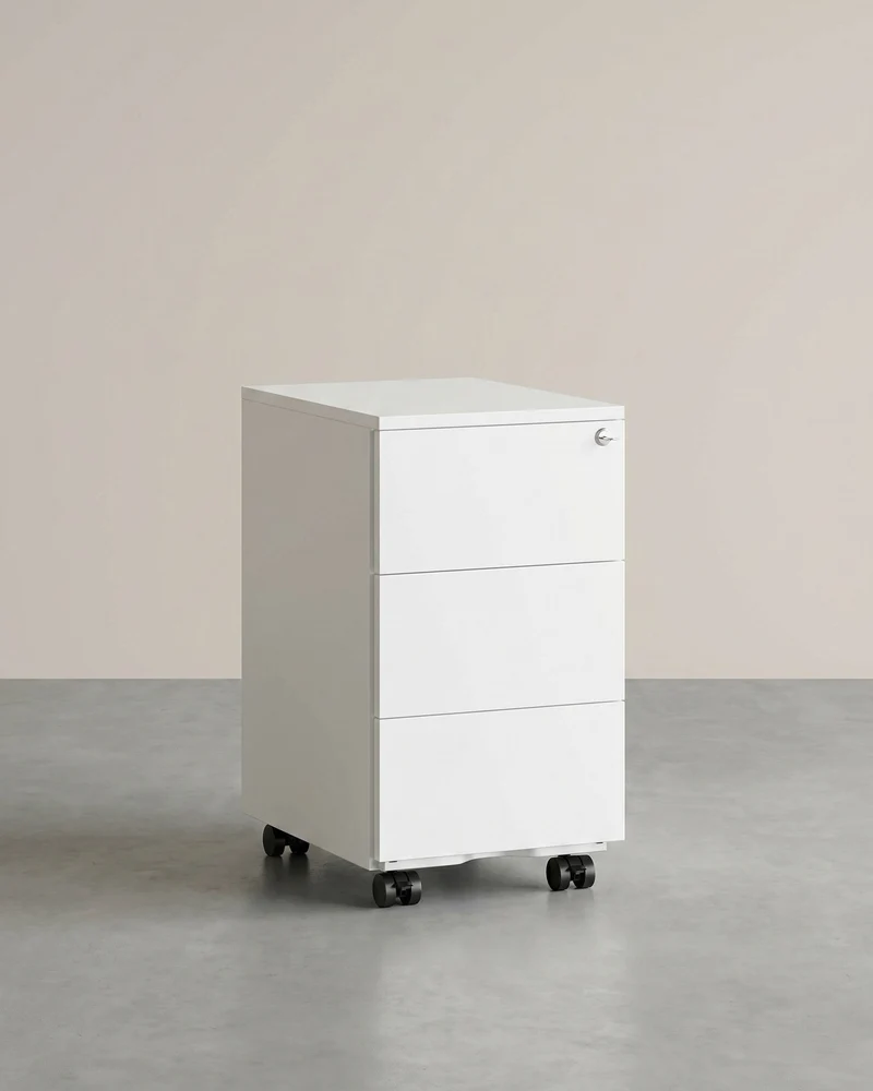 Metallschubladenschrank mit 3 Schubladen – Kompakter Büroschrank auf Rollen – Robustes und sicheres Design