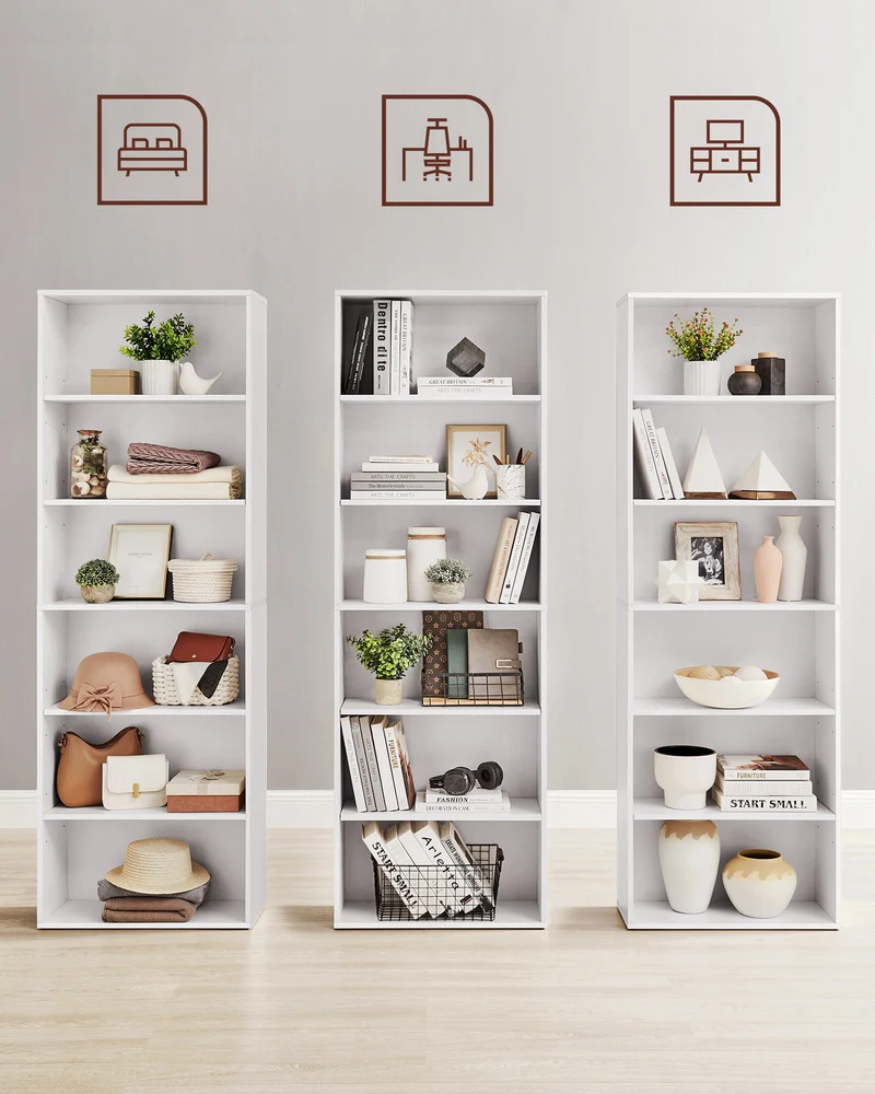 Modernes offenes Bücherregal – Geräumiges, freistehendes Aufbewahrungsregal mit verstellbaren Regalböden und minimalistischem Design