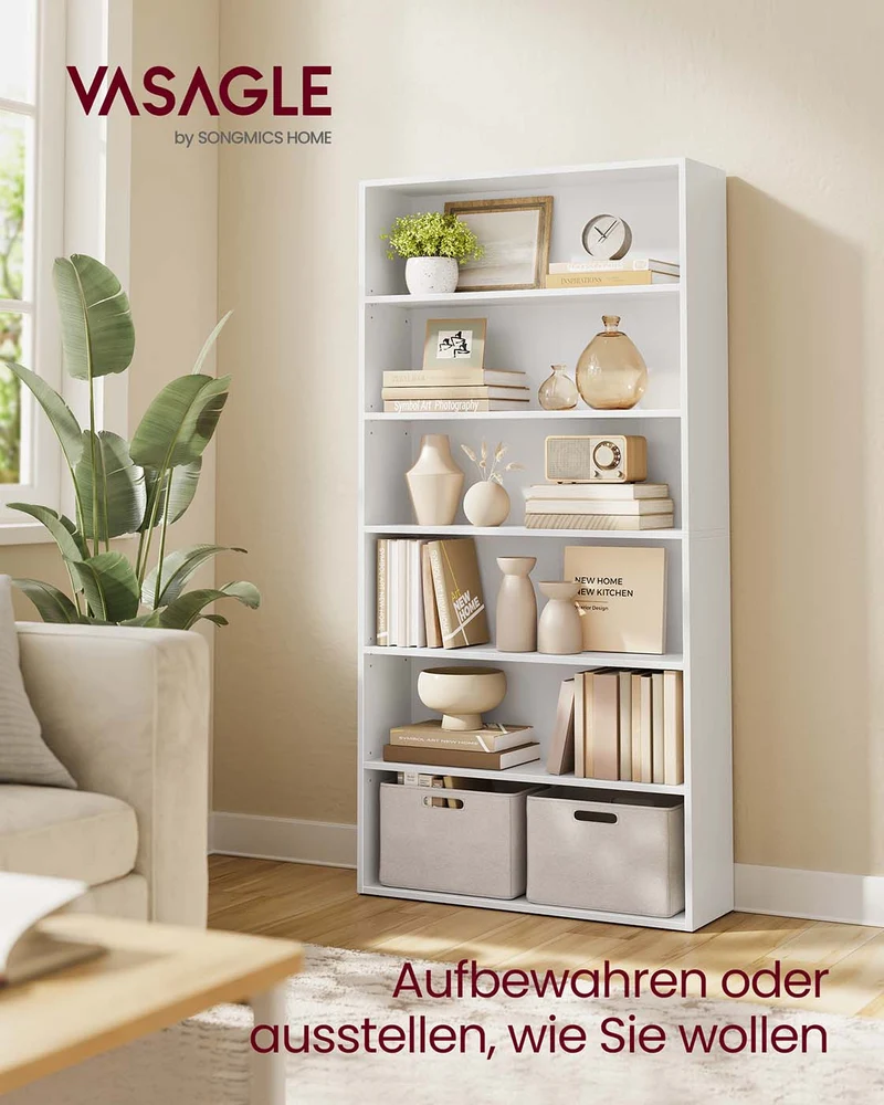 Modernes offenes Bücherregal – Geräumiges, freistehendes Aufbewahrungsregal mit verstellbaren Regalböden und minimalistischem Design