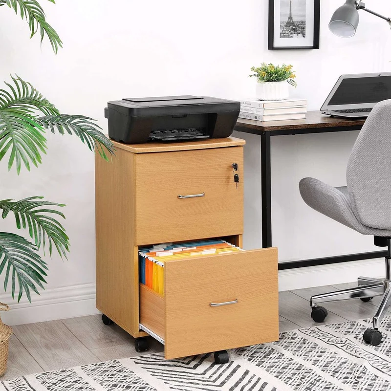 Schubladeneinheit mit 2 abschließbaren Schubladen – Robuster und mobiler Aktenschrank für Büro und Homeoffice