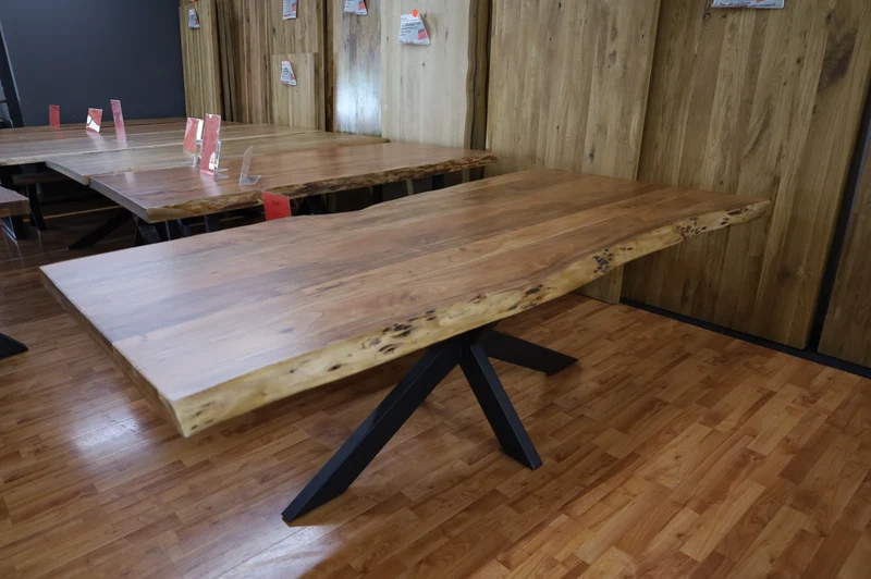 Esstisch Tisch + Massivholz Akazie +Echte Baumkante 160x90cm
